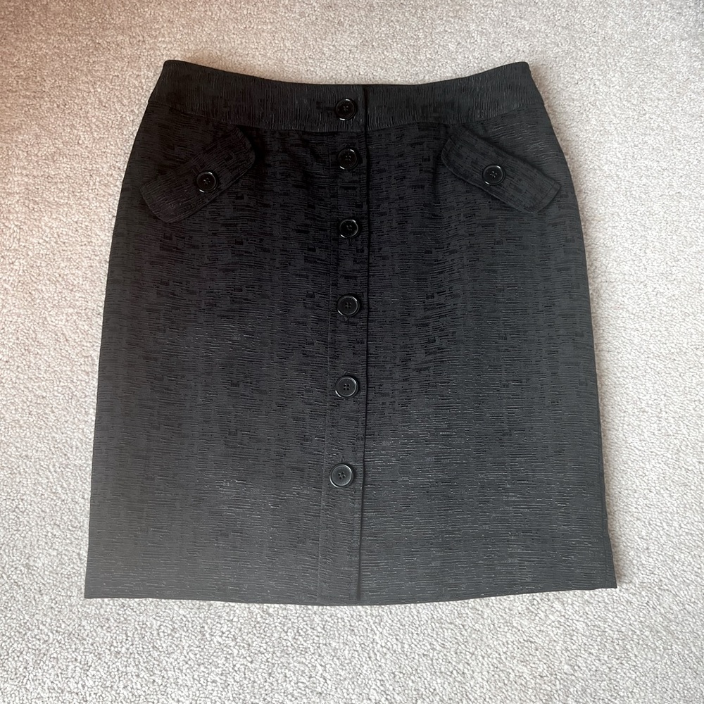 Anne Klein Black Textured Skirt